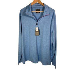 Jos A Banks mens performance shirt size XL 1/4 zip traveler blue long sleeves-